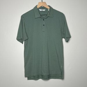 Oobe Mens Polo T-Shirt Medium Green‎ Striped Preppy Golf Casual Basics